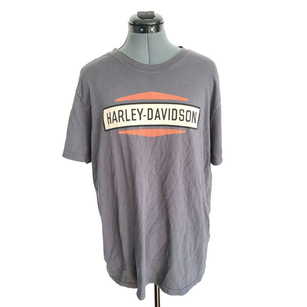 Harley-Davidson Mens Graphic Logo T-Shirt Gray Short Sleeve Crew Neck XL